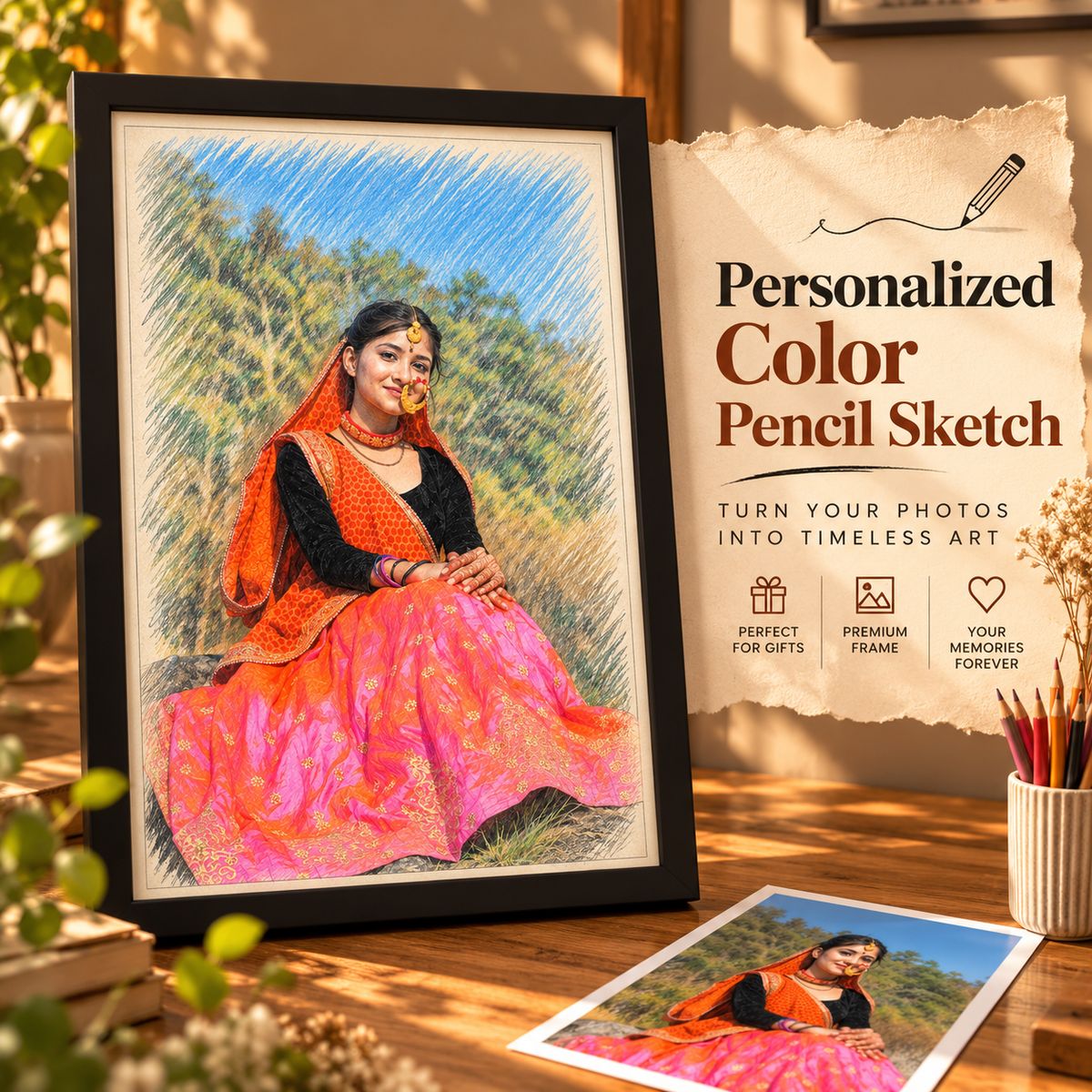 Personalized Color Pencil Sketch