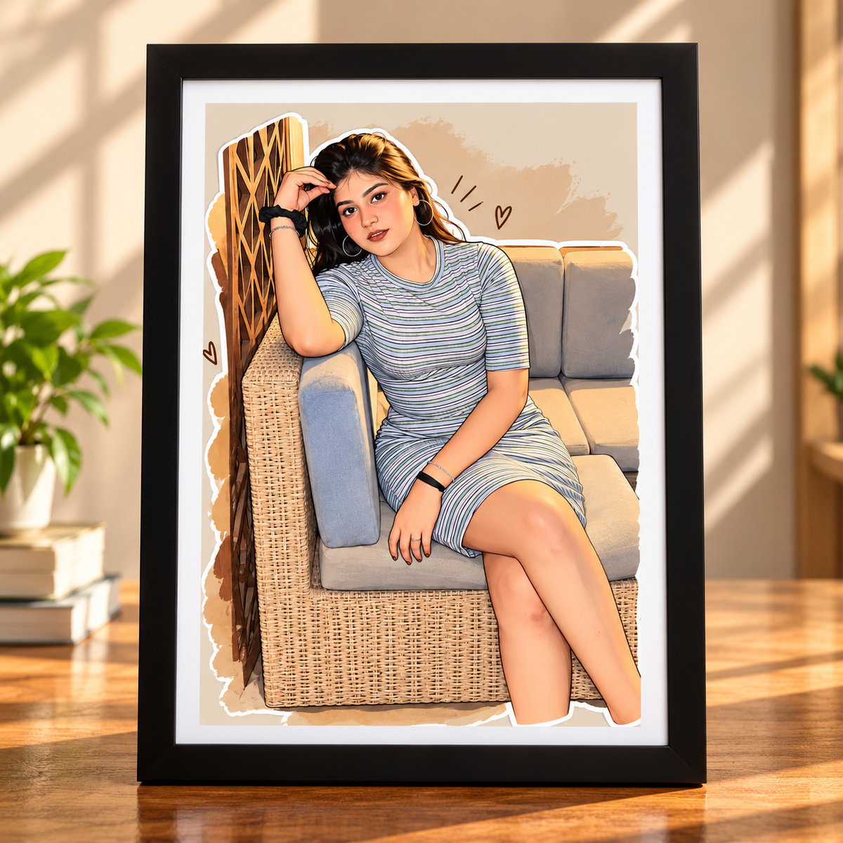 Cute Illustrated Chibi Sticker-Style Portrait – Personalized Photo