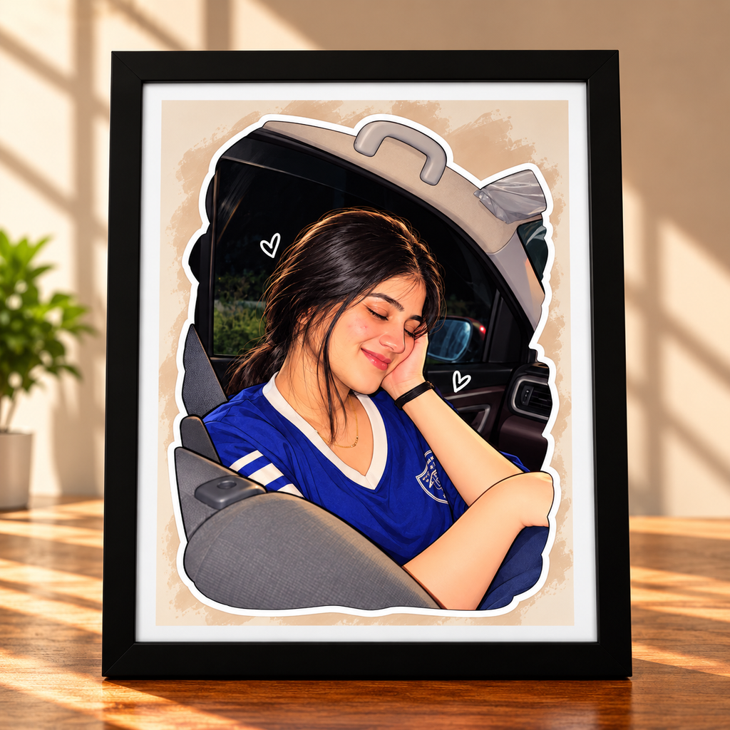 Cute Illustrated Chibi Sticker-Style Portrait – Personalized Photo