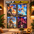 Pokémon Inspired Anime Art Frames – Pack of 4