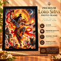 Premium Lord Shiva Wall Art Frames – Pack of 4 | A4 Black Wooden Photo Frames | Divine Religious Artwork for Home & Pooja Room